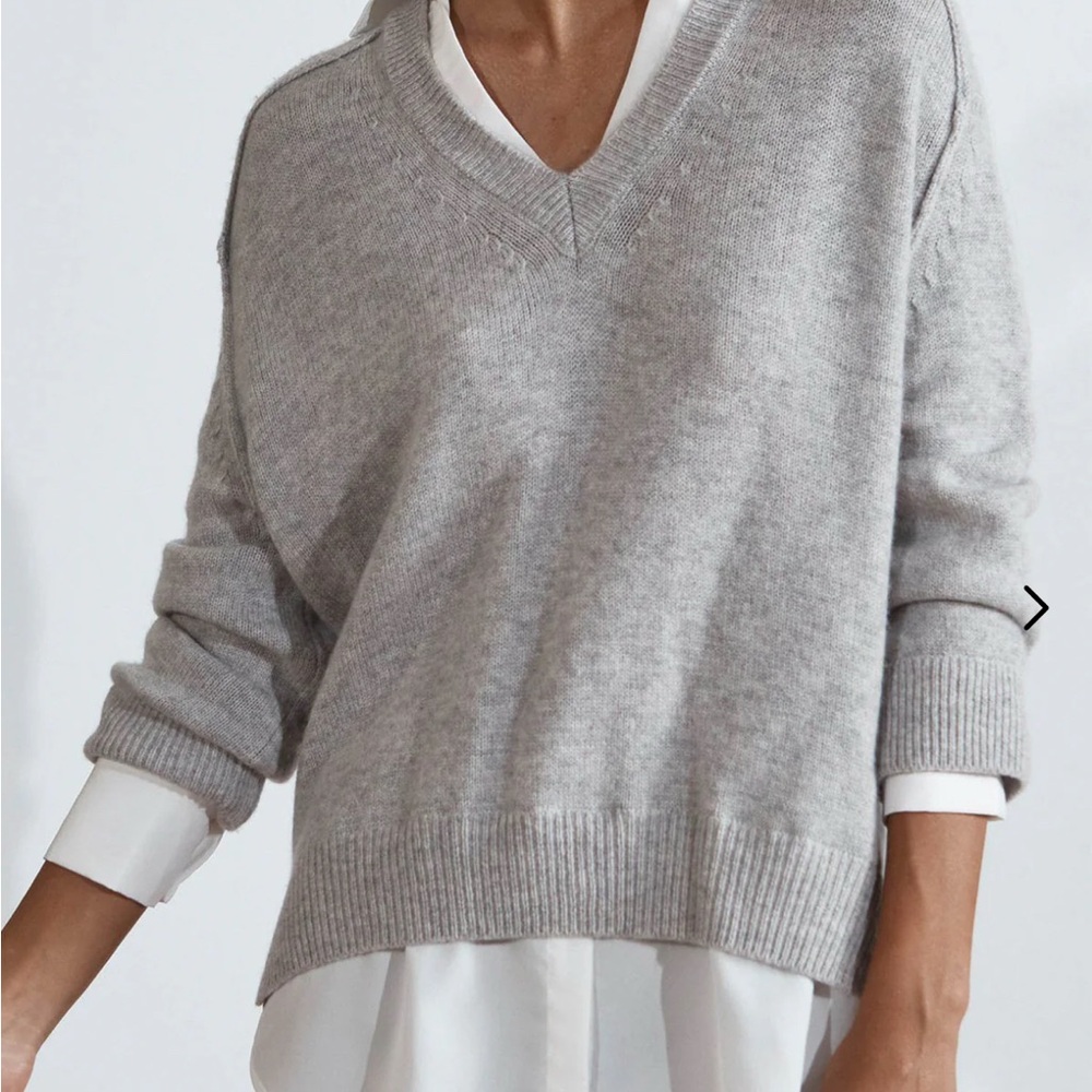 Brochu Walker Gray V-Neck Sweater